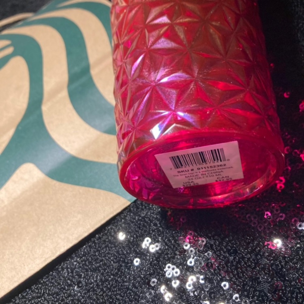 Starbucks Venti Tumbler Fuchsia Flower Pink Prism 24oz Cold Cup Summer 2024 NWT - Picture 4 of 17